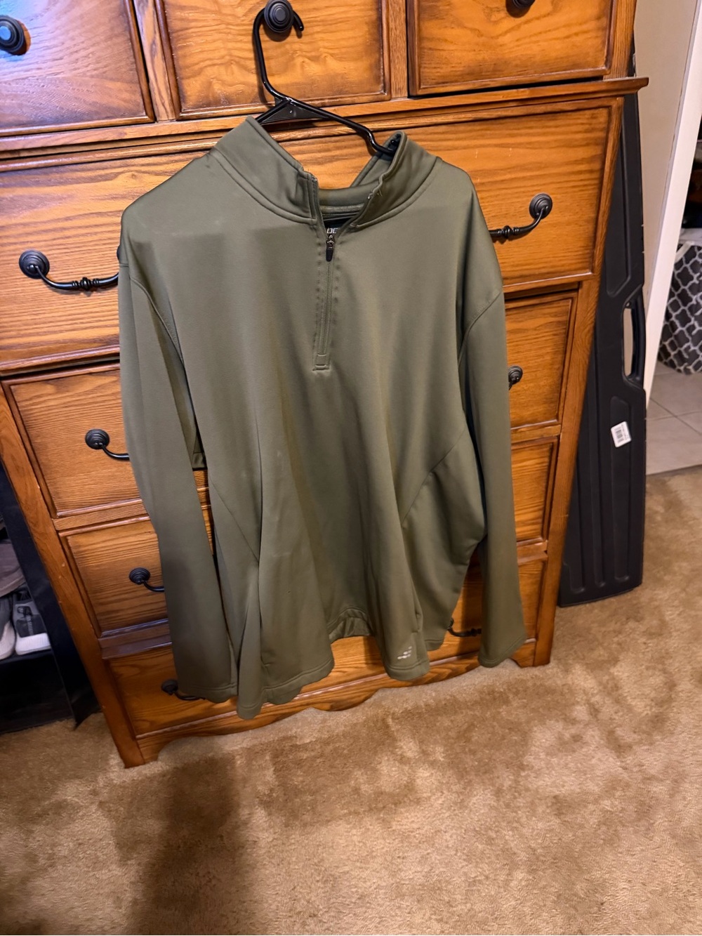 bcg Olive Green Quarter-Zip Pullover Hoodie